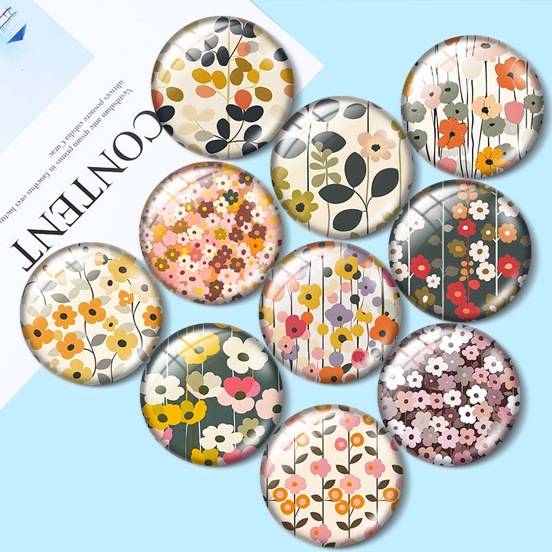Retro kwiatowe szklane kaboszo – Body Jewelry Top recenzja i cena