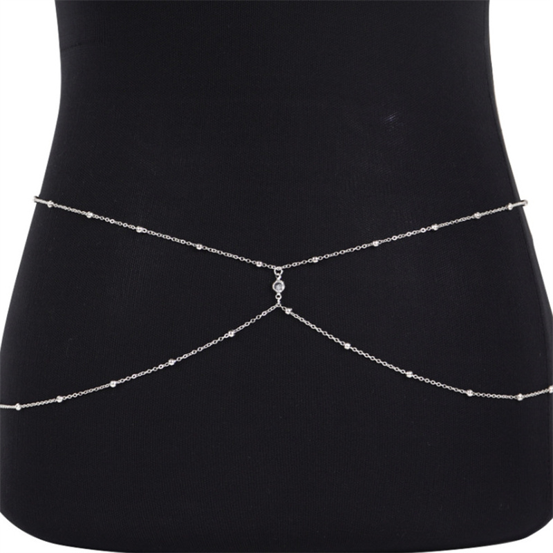 Clear Rhinestone Beaded Belly  – Body Jewelry Types recenzja i cena